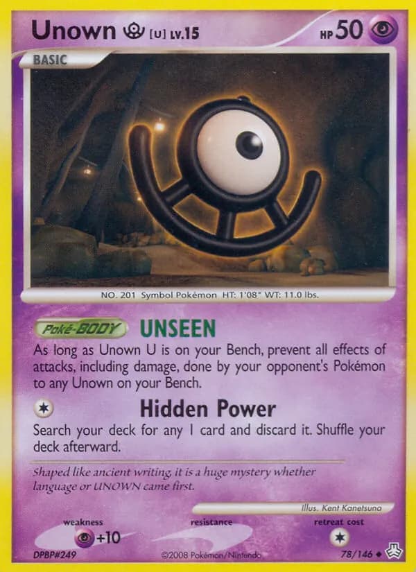 Unown U card in English
