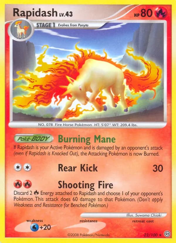 Rapidash card in English