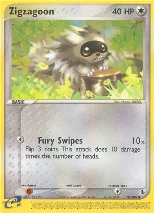 Zigzagoon card in English