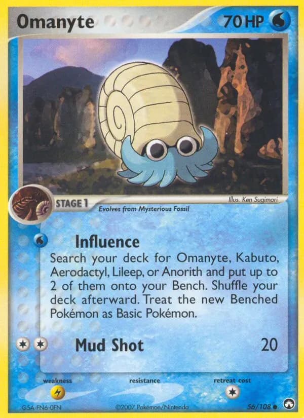 Omanyte card in English