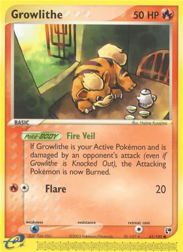 Growlithe card in English