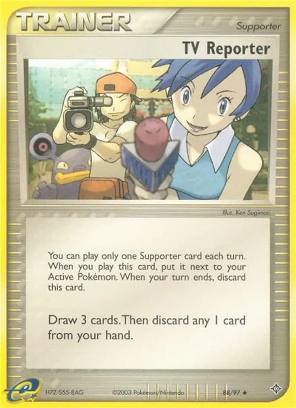 TV Reporter card in English