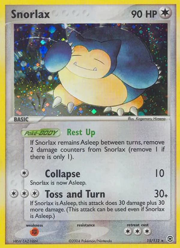 Snorlax card in English