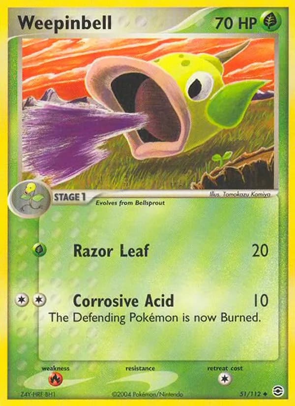 Weepinbell card in English