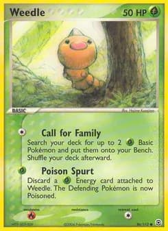 Weedle card in English