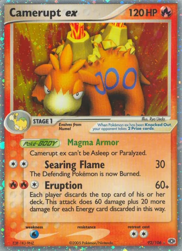 Camerupt ex card in English