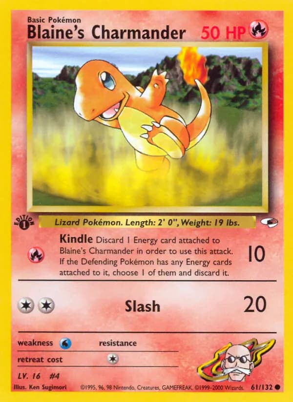 Blaine's Charmander card in English