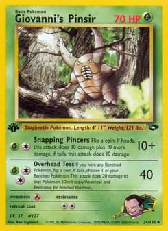 Giovanni's Pinsir card in English