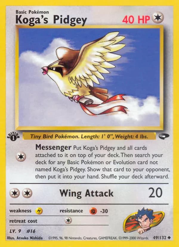 Koga's Pidgey card in English