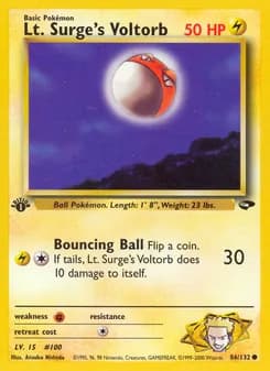 Lt. Surge's Voltorb card in English