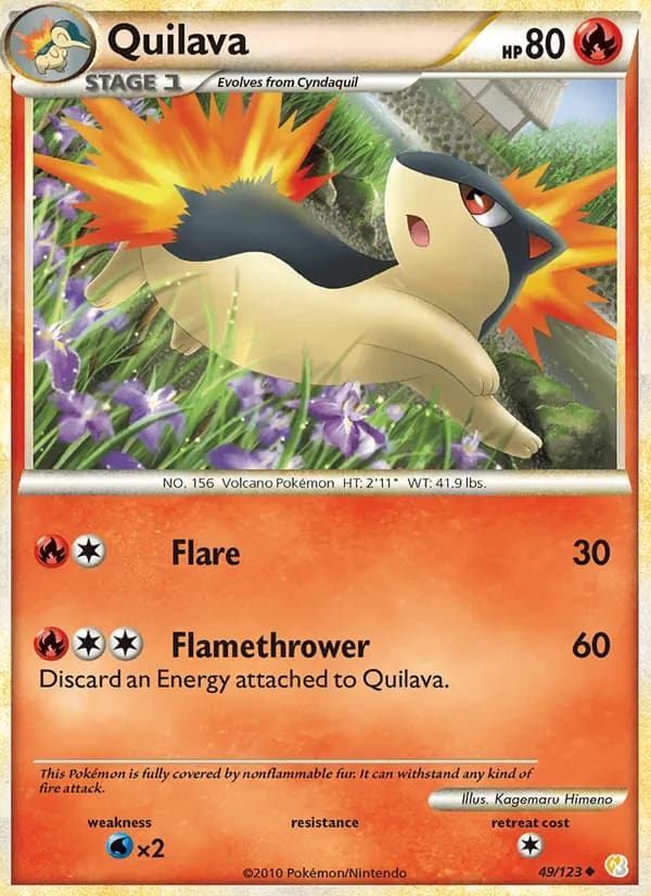 Quilava card in English