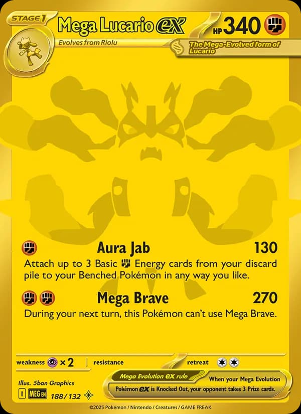 Mega Lucario ex card in English