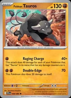 Paldean Tauros card in English