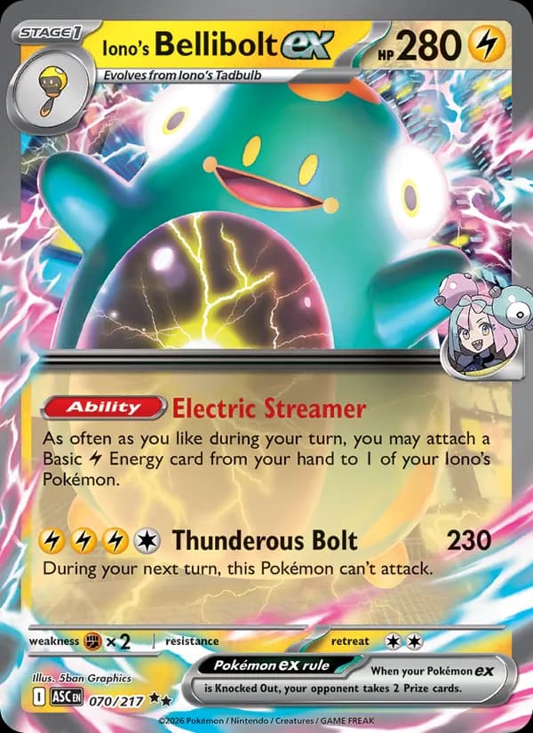 Iono's Bellibolt ex card in English