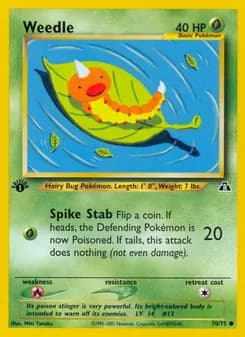 Weedle card in English