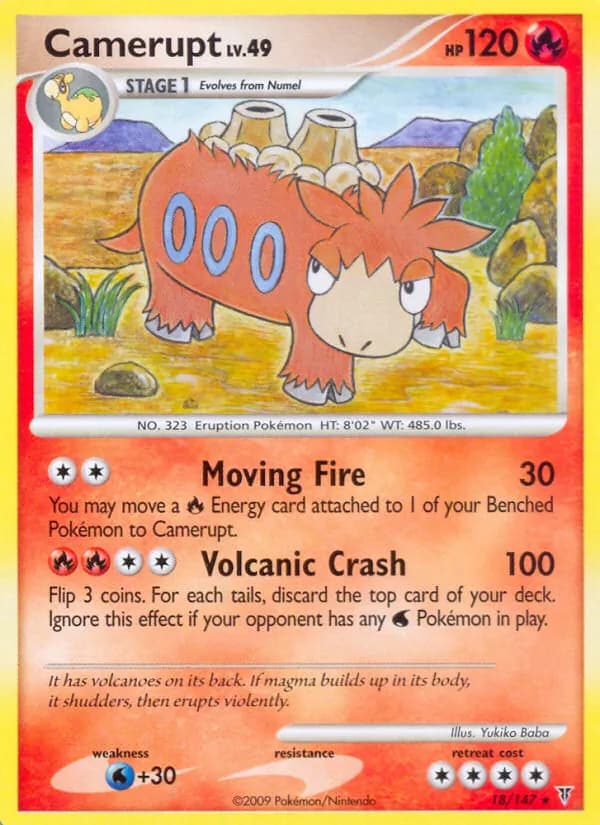 Camerupt card in English