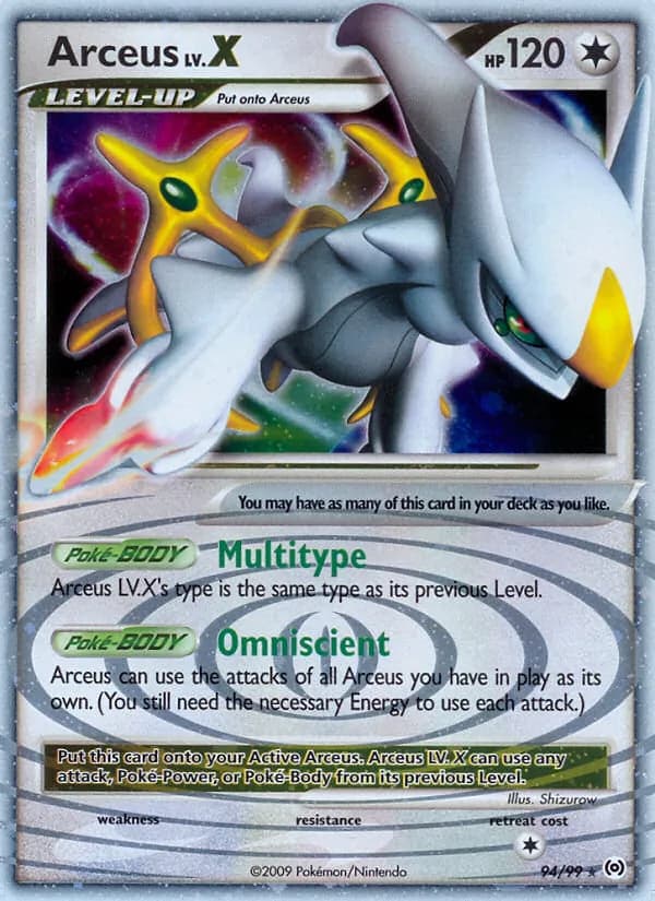 Arceus LV. X card in English