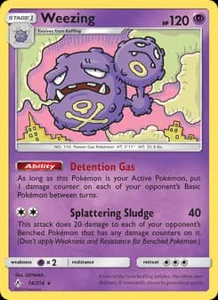 Weezing card in English
