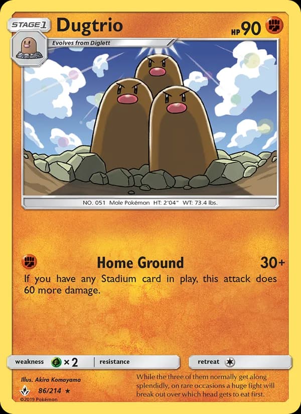 Dugtrio card in English