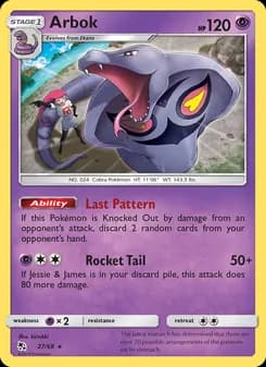 Arbok card in English