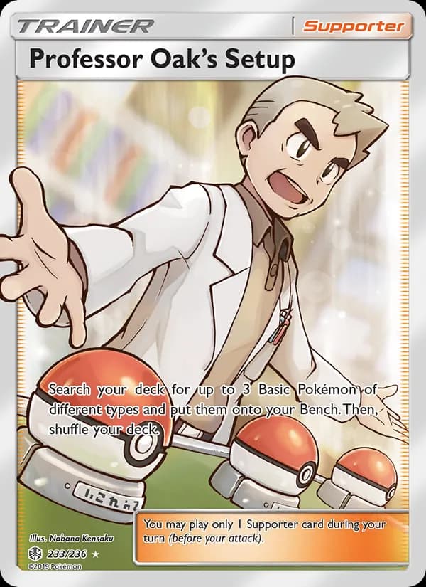 Professor Oak’s Setup card in English