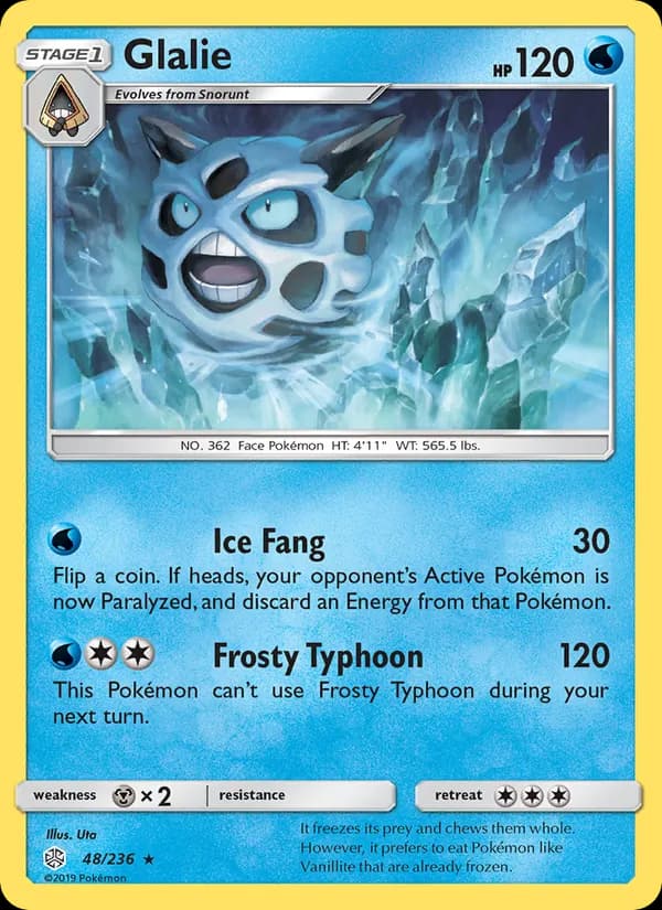 Glalie card in English