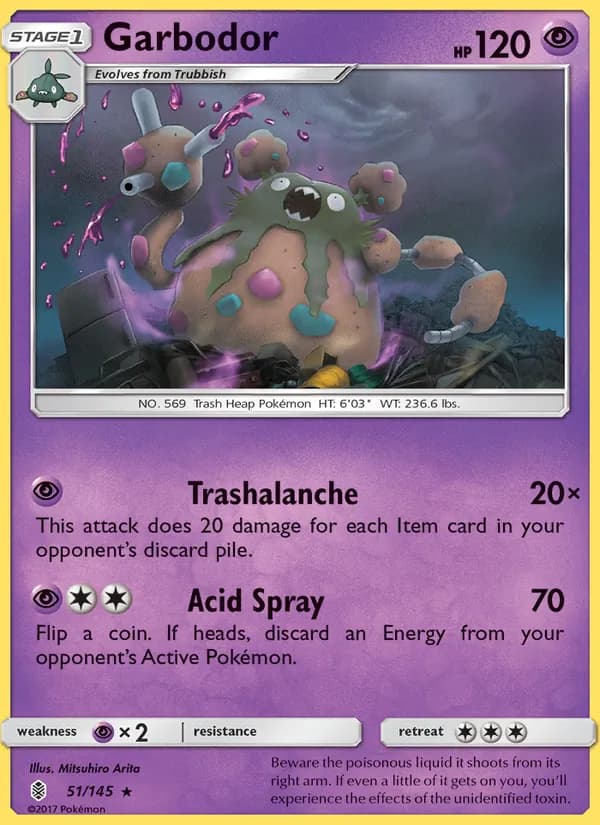 Garbodor card in English