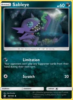 Sableye card in English