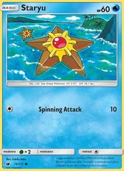 Staryu card in English