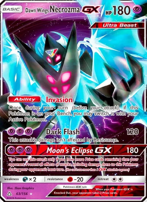 Dawn Wings Necrozma GX card in English