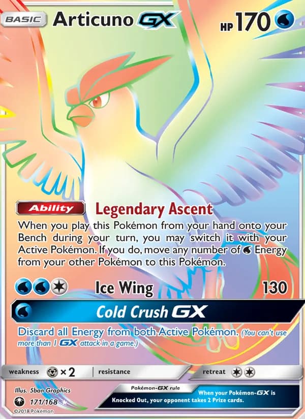 Articuno GX card in English