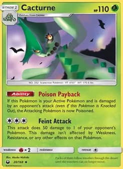 Cacturne card in English