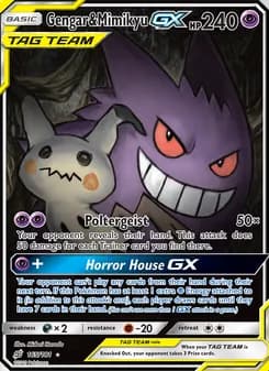 Gengar & Mimikyu GX card in English
