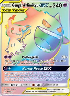 Gengar & Mimikyu GX card in English