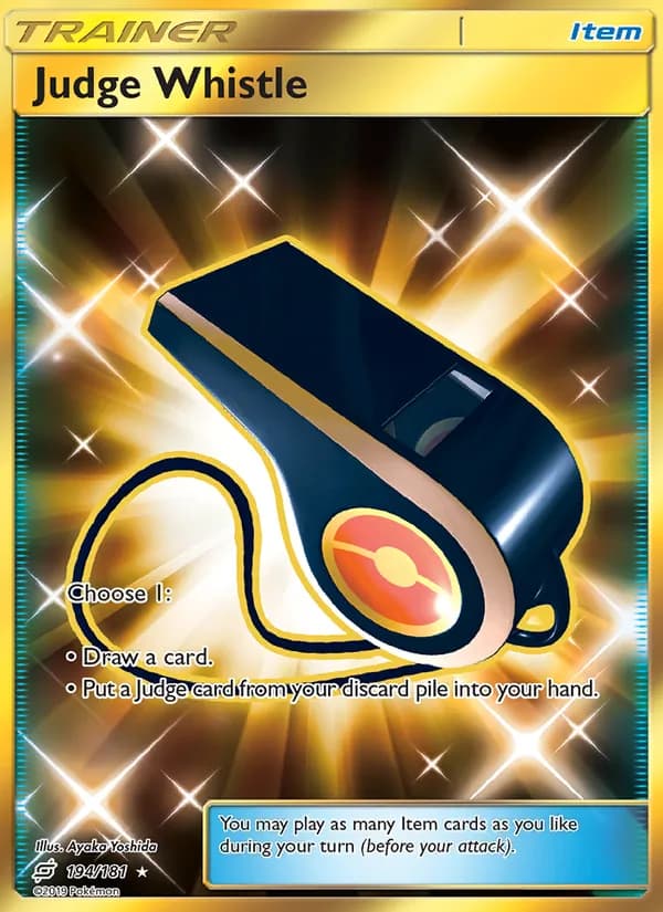 Judge Whistle card in English