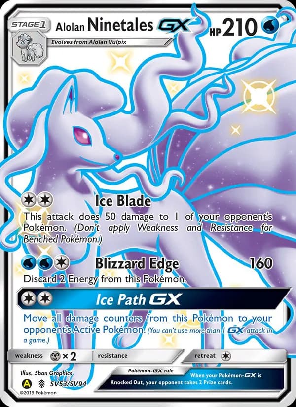 Alolan Ninetales-GX card in English