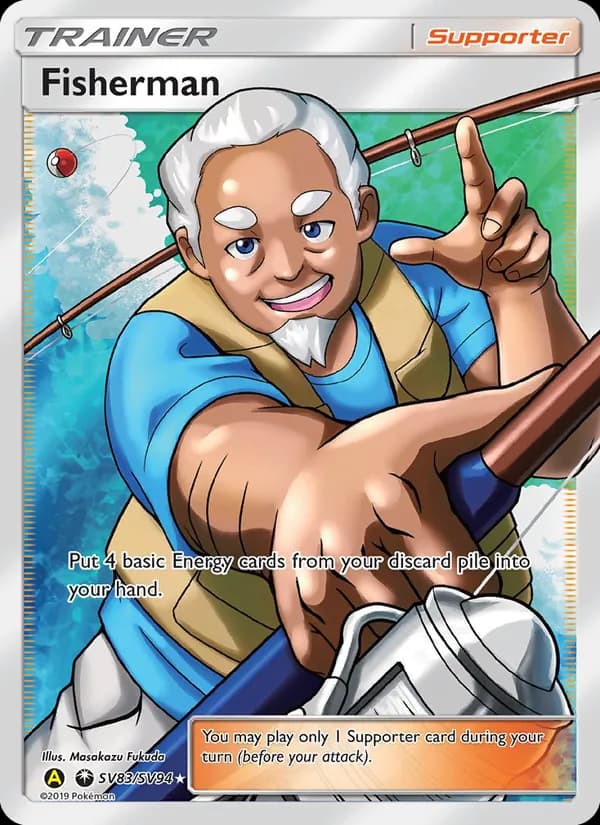 Fisherman card in English