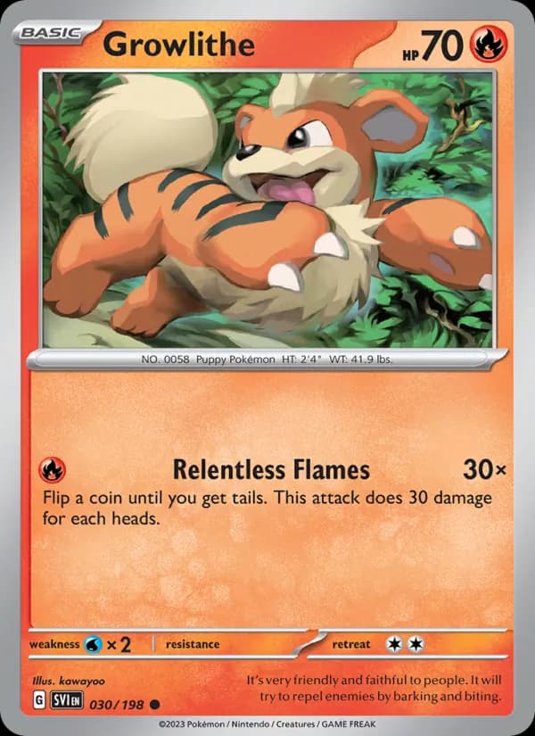 Growlithe card in English