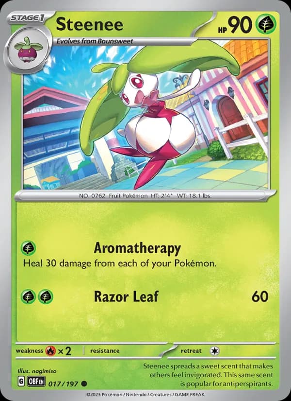 Steenee card in English