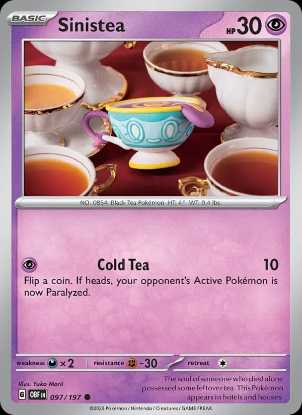 Sinistea card in English