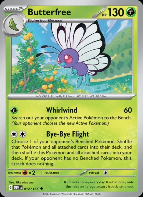 Butterfree card in English