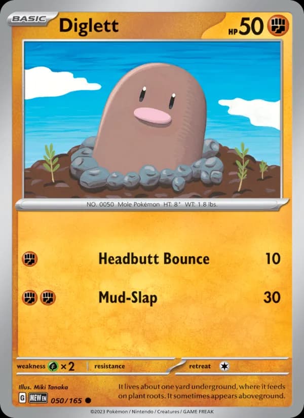 Diglett card in English