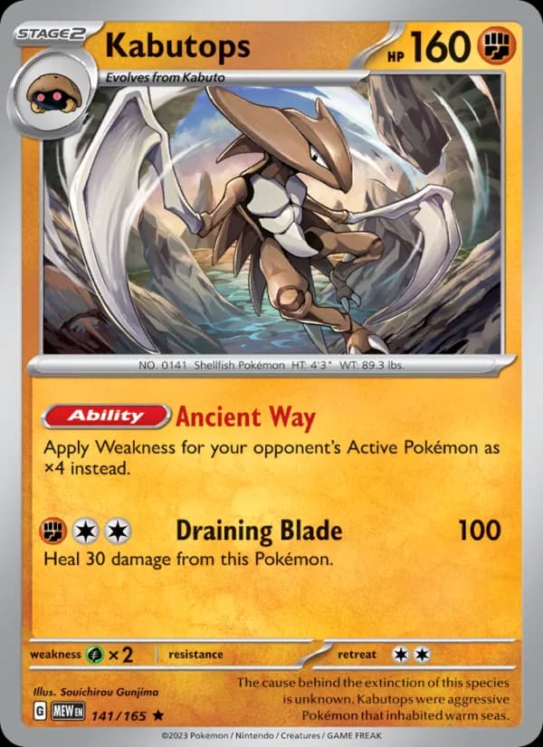 Kabutops card in English