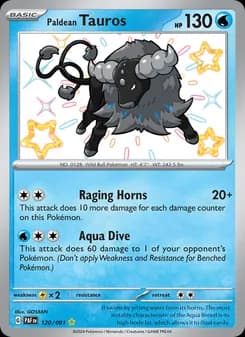 Paldean Tauros card in English