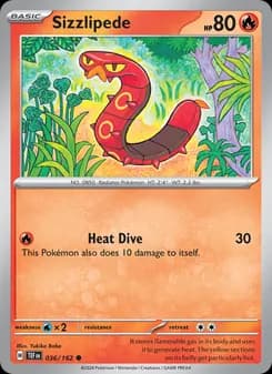 Sizzlipede card in English