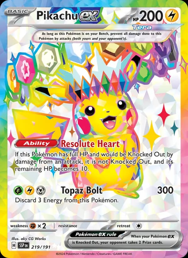 Pikachu ex card in English