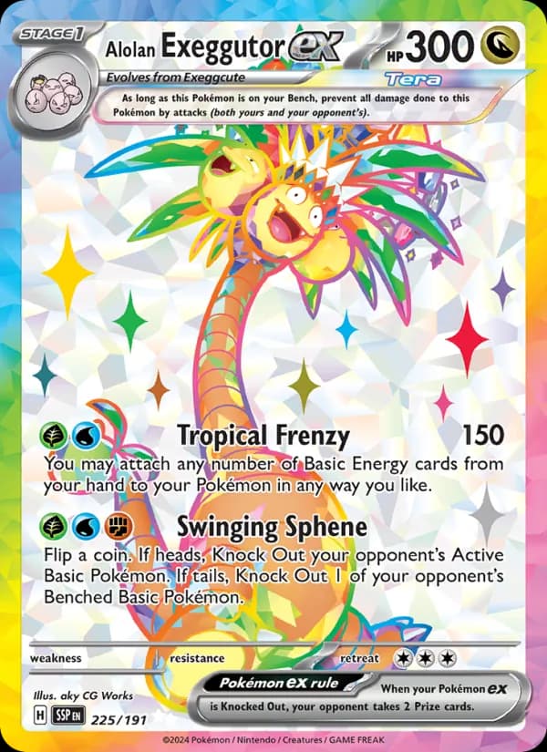 Alolan Exeggutor ex card in English