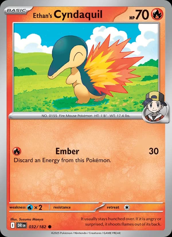 Ethan's Cyndaquil card in English