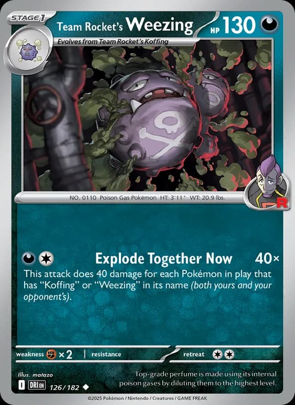Team Rocket's Weezing card in English