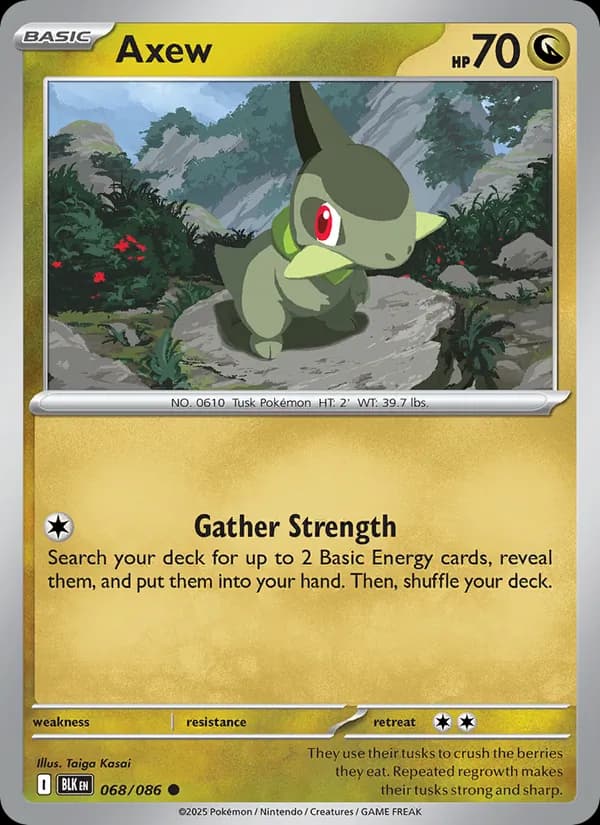 Axew card in English